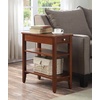 image:imageConvenience Concepts American Heritage Chairside End Table with Drawer 235  Classic Living Room Table with Storage Shelf Bedroom Nightstand BlackCherry