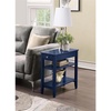 image:imageConvenience Concepts American Heritage Chairside End Table with Drawer 235  Classic Living Room Table with Storage Shelf Bedroom Nightstand BlackCobalt Blue