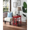 image:imageConvenience Concepts American Heritage Chairside End Table with Drawer 235  Classic Living Room Table with Storage Shelf Bedroom Nightstand BlackCranberry Red