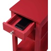 image:imageConvenience Concepts American Heritage Chairside End Table with Drawer 235  Classic Living Room Table with Storage Shelf Bedroom Nightstand BlackCranberry Red