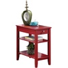 image:imageConvenience Concepts American Heritage Chairside End Table with Drawer 235  Classic Living Room Table with Storage Shelf Bedroom Nightstand BlackCranberry Red