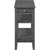 image:imageConvenience Concepts American Heritage Chairside End Table with Drawer 235  Classic Living Room Table with Storage Shelf Bedroom Nightstand BlackDark Gray Wirebrush