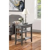 image:imageConvenience Concepts American Heritage Chairside End Table with Drawer 235  Classic Living Room Table with Storage Shelf Bedroom Nightstand BlackDark Gray Wirebrush