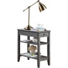 image:imageConvenience Concepts American Heritage Chairside End Table with Drawer 235  Classic Living Room Table with Storage Shelf Bedroom Nightstand BlackDark Gray Wirebrush