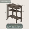 image:imageConvenience Concepts American Heritage Chairside End Table with Drawer 235  Classic Living Room Table with Storage Shelf Bedroom Nightstand BlackDark Gray Wirebrush