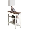 image:imageConvenience Concepts American Heritage Chairside End Table with Drawer 235  Classic Living Room Table with Storage Shelf Bedroom Nightstand BlackDriftwood TopWhite Frame