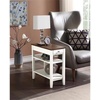 image:imageConvenience Concepts American Heritage Chairside End Table with Drawer 235  Classic Living Room Table with Storage Shelf Bedroom Nightstand BlackDriftwood TopWhite Frame