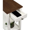 image:imageConvenience Concepts American Heritage Chairside End Table with Drawer 235  Classic Living Room Table with Storage Shelf Bedroom Nightstand BlackDriftwood TopWhite Frame