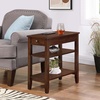 image:imageConvenience Concepts American Heritage Chairside End Table with Drawer 235  Classic Living Room Table with Storage Shelf Bedroom Nightstand BlackEspresso