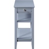 image:imageConvenience Concepts American Heritage Chairside End Table with Drawer 235  Classic Living Room Table with Storage Shelf Bedroom Nightstand BlackGrey