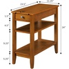 image:imageConvenience Concepts American Heritage Chairside End Table with Drawer 235  Classic Living Room Table with Storage Shelf Bedroom Nightstand BlackLight Walnut