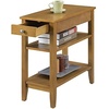 image:imageConvenience Concepts American Heritage Chairside End Table with Drawer 235  Classic Living Room Table with Storage Shelf Bedroom Nightstand BlackLight Walnut