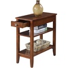 image:imageConvenience Concepts American Heritage Chairside End Table with Drawer 235  Classic Living Room Table with Storage Shelf Bedroom Nightstand BlackMahogany