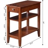 image:imageConvenience Concepts American Heritage Chairside End Table with Drawer 235  Classic Living Room Table with Storage Shelf Bedroom Nightstand BlackMahogany