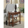 image:imageConvenience Concepts American Heritage Chairside End Table with Drawer 235  Classic Living Room Table with Storage Shelf Bedroom Nightstand BlackMahogany