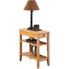 image:imageConvenience Concepts American Heritage Chairside End Table with Drawer 235  Classic Living Room Table with Storage Shelf Bedroom Nightstand BlackNatural