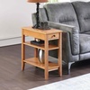 image:imageConvenience Concepts American Heritage Chairside End Table with Drawer 235  Classic Living Room Table with Storage Shelf Bedroom Nightstand BlackNatural
