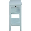 image:imageConvenience Concepts American Heritage Chairside End Table with Drawer 235  Classic Living Room Table with Storage Shelf Bedroom Nightstand BlackSea Foam
