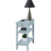 image:imageConvenience Concepts American Heritage Chairside End Table with Drawer 235  Classic Living Room Table with Storage Shelf Bedroom Nightstand BlackSea Foam