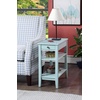 image:imageConvenience Concepts American Heritage Chairside End Table with Drawer 235  Classic Living Room Table with Storage Shelf Bedroom Nightstand BlackSea Foam
