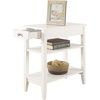 image:imageConvenience Concepts American Heritage Chairside End Table with Drawer 235  Classic Living Room Table with Storage Shelf Bedroom Nightstand BlackWhite