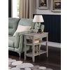 image:imageConvenience Concepts American Heritage Chairside End Table with Drawer 235  Classic Living Room Table with Storage Shelf Bedroom Nightstand BlackWirebrush Light Gray
