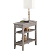 image:imageConvenience Concepts American Heritage Chairside End Table with Drawer 235  Classic Living Room Table with Storage Shelf Bedroom Nightstand BlackWirebrush Light Gray