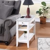 image:imageConvenience Concepts American Heritage Chairside End Table with Drawer 235  Classic Living Room Table with Storage Shelf Bedroom Nightstand White Faux MarbleWhiteWhite Faux MarbleWhite