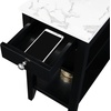 image:imageConvenience Concepts American Heritage Chairside End Table with Drawer 235  Classic Living Room Table with Storage Shelf Bedroom Nightstand White Faux MarbleWhiteWhite Faux Marble  Black