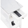 image:imageConvenience Concepts American Heritage Chairside End Table with Drawer 235  Classic Living Room Table with Storage Shelf Bedroom Nightstand White Faux MarbleWhiteWhite Faux MarbleWhite