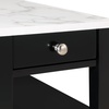 image:imageConvenience Concepts American Heritage Chairside End Table with Drawer 235  Classic Living Room Table with Storage Shelf Bedroom Nightstand White Faux MarbleWhiteWhite Faux Marble  Black