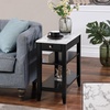 image:imageConvenience Concepts American Heritage Chairside End Table with Drawer 235  Classic Living Room Table with Storage Shelf Bedroom Nightstand White Faux MarbleWhiteWhite Faux Marble  Black