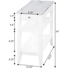 image:imageConvenience Concepts American Heritage Chairside End Table with Drawer 235  Classic Living Room Table with Storage Shelf Bedroom Nightstand White Faux MarbleWhiteWhite Faux MarbleWhite