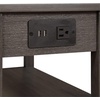 image:imageConvenience Concepts American Heritage Chairside End Table with USB Ports amp AC Outlet 1125  Living Room Accent with Storage Drawer amp Shelves Bedroom Nightstand with Charging Station NaturalWirebrush Dark Gray