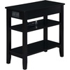 image:imageConvenience Concepts American Heritage Chairside End Table with USB Ports amp AC Outlet 1125  Living Room Accent with Storage Drawer amp Shelves Bedroom Nightstand with Charging Station NaturalBlack