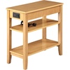 image:imageConvenience Concepts American Heritage Chairside End Table with USB Ports amp AC Outlet 1125  Living Room Accent with Storage Drawer amp Shelves Bedroom Nightstand with Charging Station NaturalNatural
