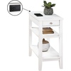 image:imageConvenience Concepts American Heritage Chairside End Table with USB Ports amp AC Outlet 1125  Living Room Accent with Storage Drawer amp Shelves Bedroom Nightstand with Charging Station NaturalWhite