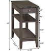 image:imageConvenience Concepts American Heritage Chairside End Table with USB Ports amp AC Outlet 1125  Living Room Accent with Storage Drawer amp Shelves Bedroom Nightstand with Charging Station NaturalWirebrush Dark Gray