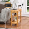 image:imageConvenience Concepts American Heritage Chairside End Table with USB Ports amp AC Outlet 1125  Living Room Accent with Storage Drawer amp Shelves Bedroom Nightstand with Charging Station NaturalNatural