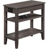 image:imageConvenience Concepts American Heritage Chairside End Table with USB Ports amp AC Outlet 1125  Living Room Accent with Storage Drawer amp Shelves Bedroom Nightstand with Charging Station NaturalWirebrush Dark Gray