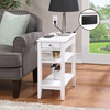 image:imageConvenience Concepts American Heritage Chairside End Table with USB Ports amp AC Outlet 1125  Living Room Accent with Storage Drawer amp Shelves Bedroom Nightstand with Charging Station NaturalWhite