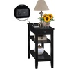 image:imageConvenience Concepts American Heritage Chairside End Table with USB Ports amp AC Outlet 1125  Living Room Accent with Storage Drawer amp Shelves Bedroom Nightstand with Charging Station NaturalBlack