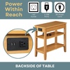 image:imageConvenience Concepts American Heritage Chairside End Table with USB Ports amp AC Outlet 1125  Living Room Accent with Storage Drawer amp Shelves Bedroom Nightstand with Charging Station NaturalNatural