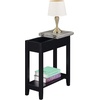 image:imageConvenience Concepts American Heritage Flip Top End Table 2325  Classic Narrow Chairside Accent with Hidden Storage amp Lower Shelf for Traditional Modern Living Room CherryFaux BirchBlack