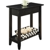 image:imageConvenience Concepts American Heritage Flip Top End Table 2325  Classic Narrow Chairside Accent with Hidden Storage amp Lower Shelf for Traditional Modern Living Room CherryBlack