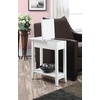 image:imageConvenience Concepts American Heritage Flip Top End Table 2325  Classic Narrow Chairside Accent with Hidden Storage amp Lower Shelf for Traditional Modern Living Room CherryWhite