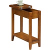 image:imageConvenience Concepts American Heritage Flip Top End Table 2325  Classic Narrow Chairside Accent with Hidden Storage amp Lower Shelf for Traditional Modern Living Room CherryWalnut