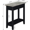 image:imageConvenience Concepts American Heritage Flip Top End Table 2325  Classic Narrow Chairside Accent with Hidden Storage amp Lower Shelf for Traditional Modern Living Room CherryFaux BirchBlack