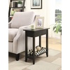 image:imageConvenience Concepts American Heritage Flip Top End Table 2325  Classic Narrow Chairside Accent with Hidden Storage amp Lower Shelf for Traditional Modern Living Room CherryBlack