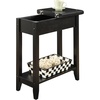 image:imageConvenience Concepts American Heritage Flip Top End Table 2325  Classic Narrow Chairside Accent with Hidden Storage amp Lower Shelf for Traditional Modern Living Room CherryBlack